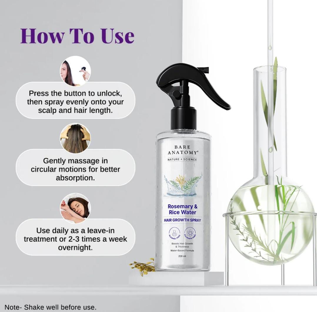 Rosemary & Rice Water Hair Growth Spray